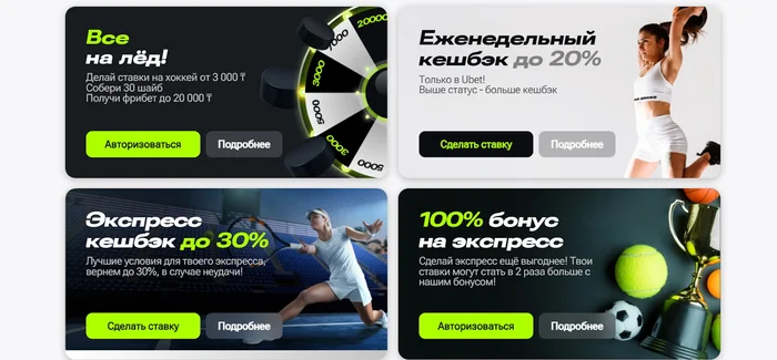 Бонусы Ubet КЗ